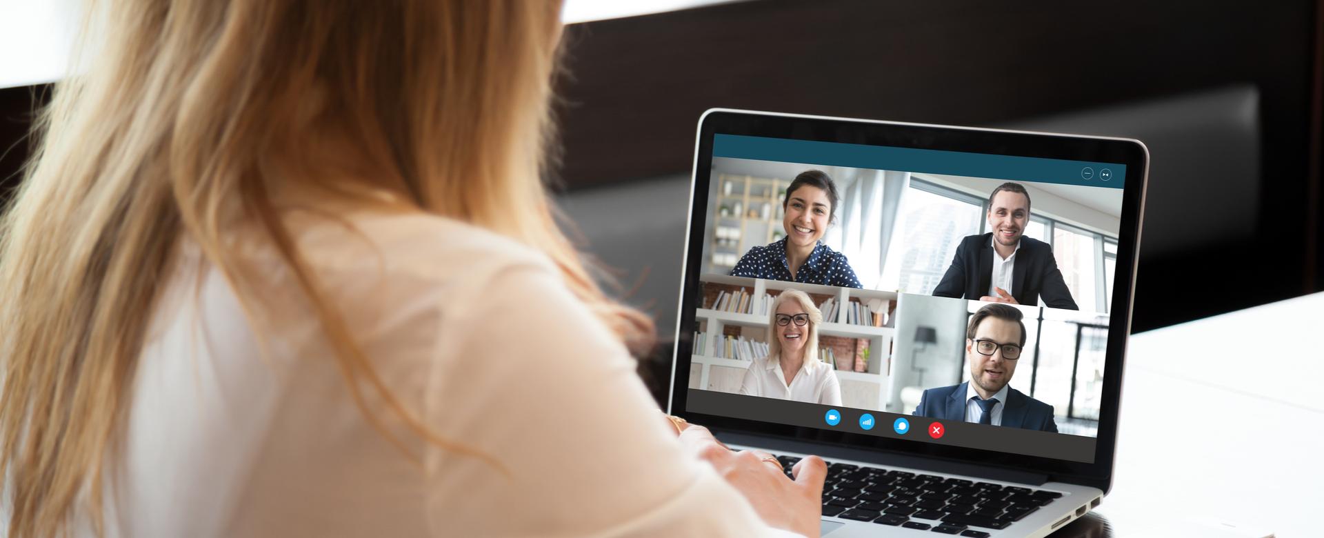 Woman in virtual meeting