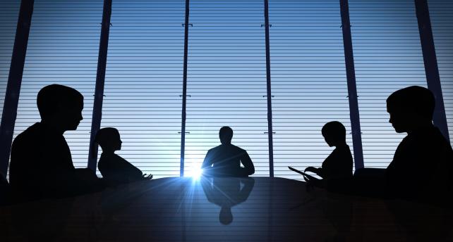 Dark boardroom